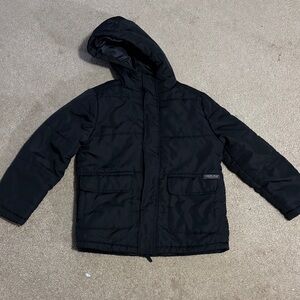 Kids Black Hooded Jacket